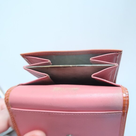 Chanel Orange Patent Leather Wallet Card Holder Silver CC Logo Luxury Designer - Picture 12 of 16